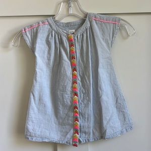baby Gap Light Blue and White Stripe Button Down Dress